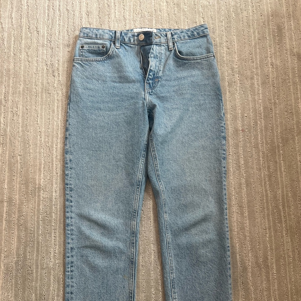 SOLD Topshop Raw Hem Crop Straight Leg Jeans